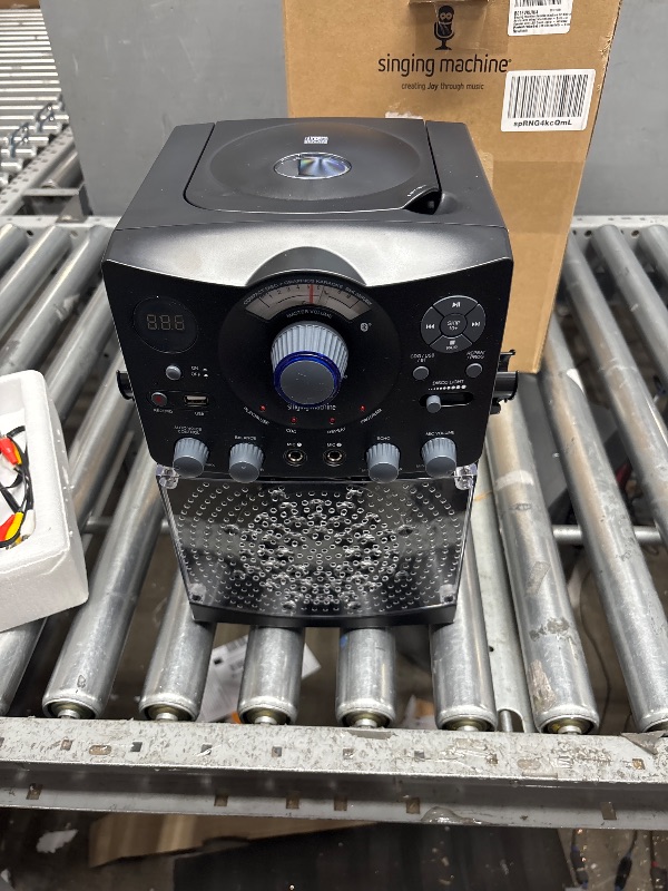 Photo 1 of Singing Machine Karaoke Machine for Kids and Adults with Wired Microphone - Built-In Speaker with LED Disco Lights - Wireless Bluetooth, CD+G & USB Connectivity - Black [Amazon Exclusive]