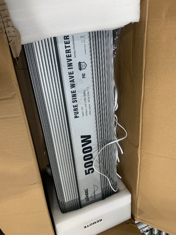 Photo 1 of GIANDEL Power Inverter 5000 Watt Pure Sine Wave ETL UL458 Listed Converts 12 V to 120 Vac with Hard Wire Terminals & Push Mount Remote with Big LCD Display for Solar System RV Trucks Camper Boats