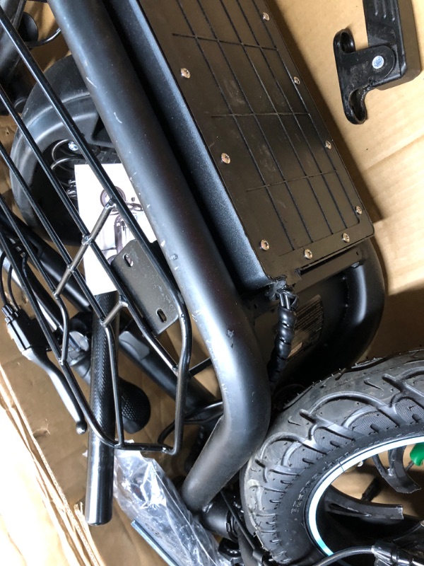 Photo 3 of ***NONREFUNDABLE - FOR PARTS ONLY - MAJOR DAMAGE - SEE COMMENTS***
Gyroor Adults Electric Scooter with Large Middle Basket, 550W Motor 18.6 MPH 20 Mile Distance, Foldable E-Scooter with seat for Pets & Cargo, C1S-FP9