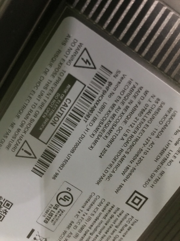 Photo 1 of *****DAMAGED-HAS A THIN VERTICAL LINE IF DEAD PIXELS************* 

SAMSUNG 75-Inch Class Crystal UHD 4K Bed-H Series HDR Business Pro TV w/ 3-Sided Bezel-Less Slim Design, Use for Digital Signage Displays, Commercial TV, Alexa Built-in (LH75BEDHLG, 2024 