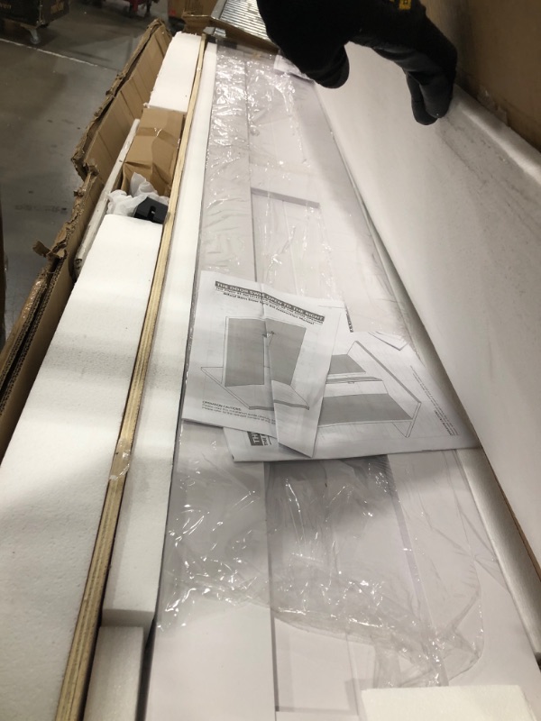 Photo 1 of SMARTSTANDARD Bifold Barn Door 48'' x 84'',Bi-Fold Sliding Closet Doors with Hardware Kit Included,56'' Track Kit for 4 Doors,Waterproof & Quiet,Pre-Drilled Holes Easy Assembly,White