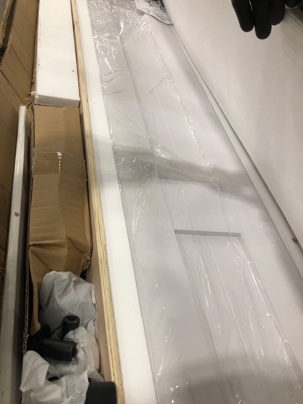 Photo 1 of SMARTSTANDARD Bifold Barn Door 48'' x 84'',Bi-Fold Sliding Closet Doors with Hardware Kit Included,56'' Track Kit for 4 Doors,Waterproof & Quiet,Pre-Drilled Holes Easy Assembly,White