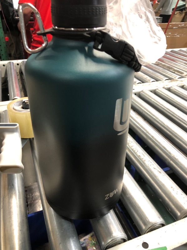 Photo 2 of ***(PARTS ONLY/ MAJOR DAMAGE/ NO RETURNS OR REFUNDS)***
One Gallon Water Bottle Insulated,128oz Large Stainless Steel Water Bottles with Straw, 3 Lids and Paracord Handle,Big Gallon Water Jug for Gym and Outdoor Sports