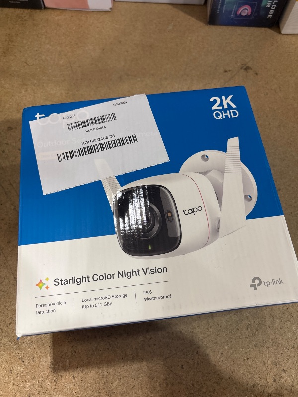 Photo 1 of Tapo TP-Link 2K QHD Security Camera Outdoor Wired, Starlight Sensor for Color Night Vision, Free AI Detection, Built-in Siren, Cloud/SD Card Storage, Works with Alexa & Google Home C320WS