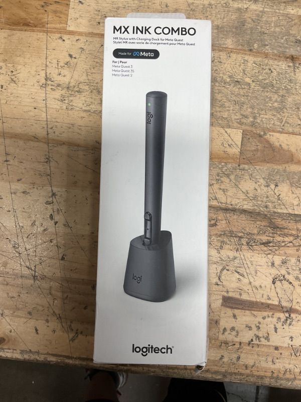 Photo 1 of **MISSING CHARGING DOCK, APPEARS TO CHARGE WITH TYPE C CHARGING CORD***
Logitech MX Ink Mixed-Reality (MR) Stylus with Charging Dock Combo, high Precision and Pressure Sensitive, Transforming Ideas in MR from 2D to 3D, for Meta Quest 2, Meta Quest 3, Meta