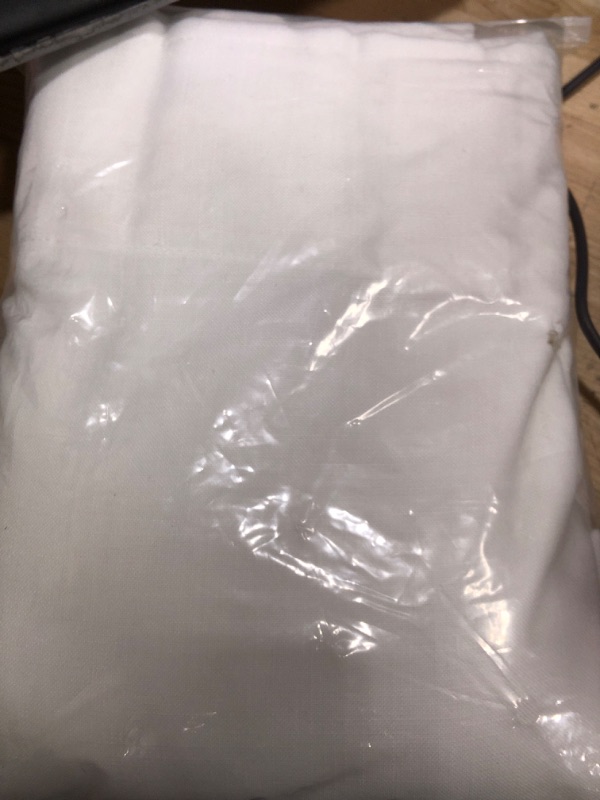 Photo 1 of White Linen Curtains 84 inches Long for Bedroom Back Tab Light Filtering Privacy Sheer White Curtains Modern Farmhouse Coastal Decor White Cotton Textured Gauze Curtain for Living Room 2 Panels