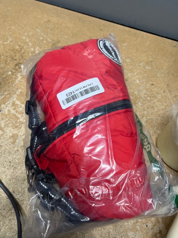 Photo 1 of AIMYDOG Warm Dog Winter Coat, Fashion Sports Dog Cold Weather Jacket with Built-in Harness, Reflective & Adjustable Comfortable Pet Vest, Waterproof Windproof Dog Apparel for Small Dogs (Red)
