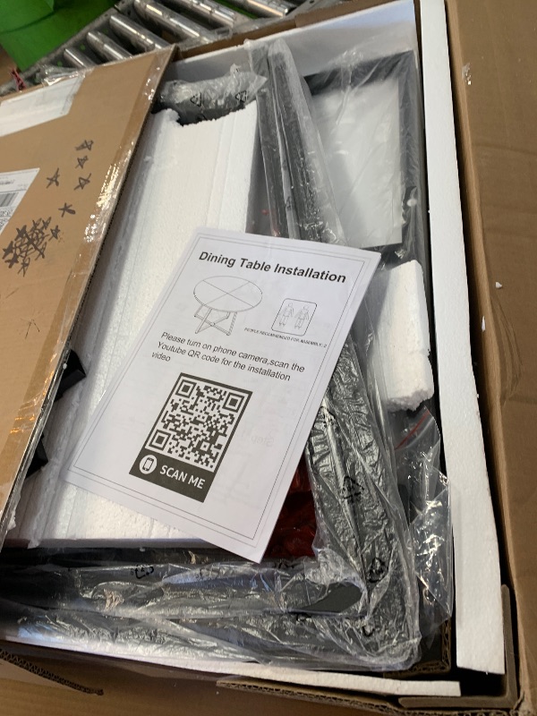 Photo 1 of Black Round Dining Table for 6 - Modern Circle 51 Inch Large Room Kitchen Dinning Tables for 4 to 6 Person Seats Small Spaces Wood Dinner Mesa De Comedor Redonda