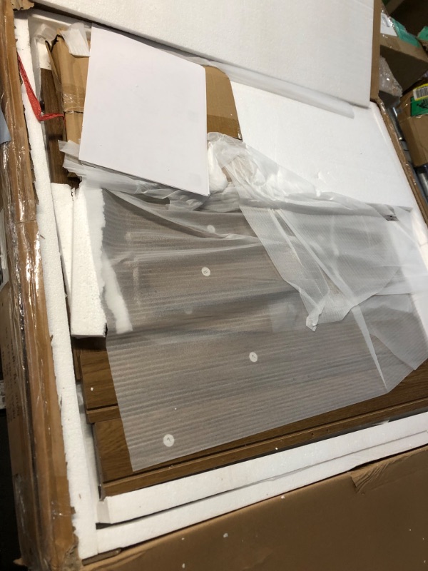 Photo 1 of YITAHOME Farmhouse Coffee Tables Square Coffee Table for Living Room Wood LED Coffee Table with Storage Modern Living Room Tables with 2 Drawers,Brown