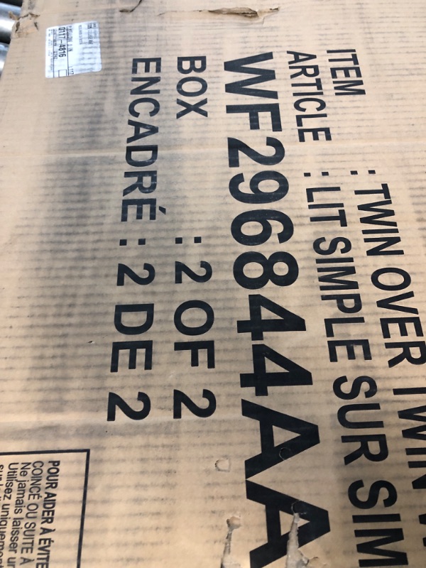 Photo 1 of *partial set box 2 of 2 only** BOVZA Twin Over Twin Bunk Bed with Built-in Shelves Beside Both Upper and Down Bed and Storage Drawer, for Kids, Teens, Adults, Gray