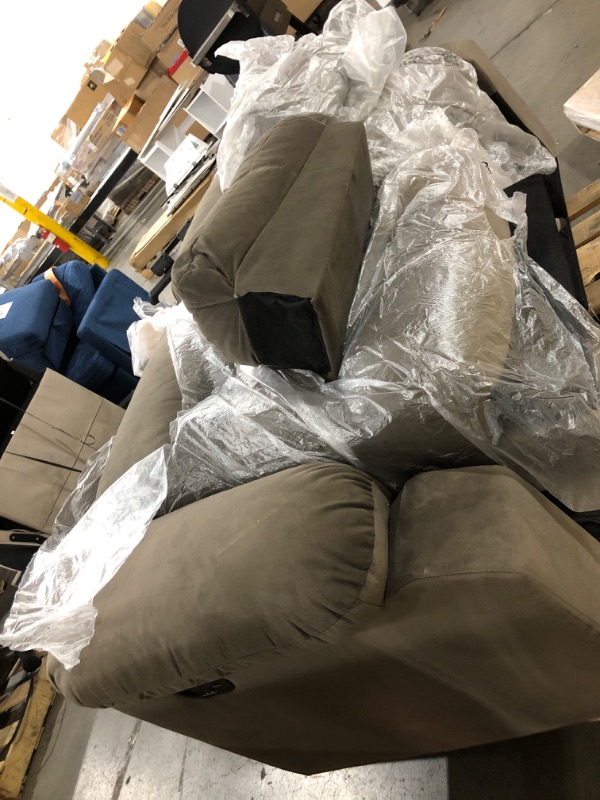 Photo 1 of *BOTH RECLINE//COLOR MAY VARY**Blackjack Furniture Winthrop Microfiber, Modern Recliner Chair for Living Room and Home Theater, 60" L x 35" W x 40" H, Den Loveseat, Beige
