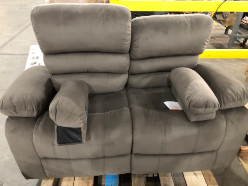 Photo 1 of *BOTH RECLINE//COLOR MAY VARY**Blackjack Furniture Winthrop Microfiber, Modern Recliner Chair for Living Room and Home Theater, 60" L x 35" W x 40" H, Den Loveseat, Beige
