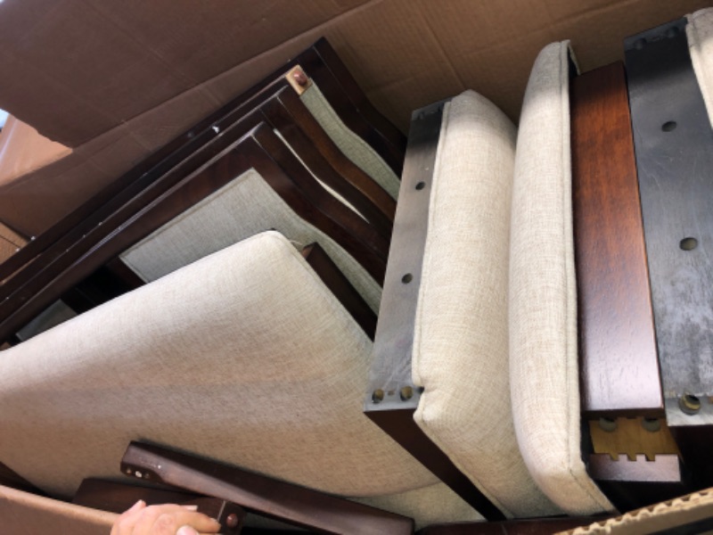 Photo 1 of Merax 6-Piece Folding Extendable Dining Table Set for 6, Farmhouse 60-78 inch extendable Table with 4 Chairs & 1 Bench & Removable Leaf, Cherry