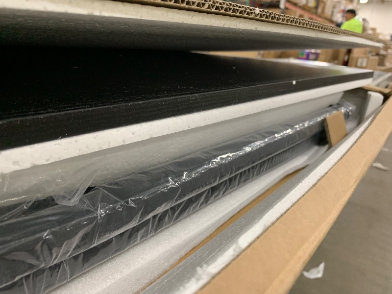 Photo 1 of Huuger 55 inch Computer Desk with 4 Drawers, Gaming Desk with LED Lights & Power Outlets, Home Office Desk with Large Storage Space for Bedroom, Work from Home, Black