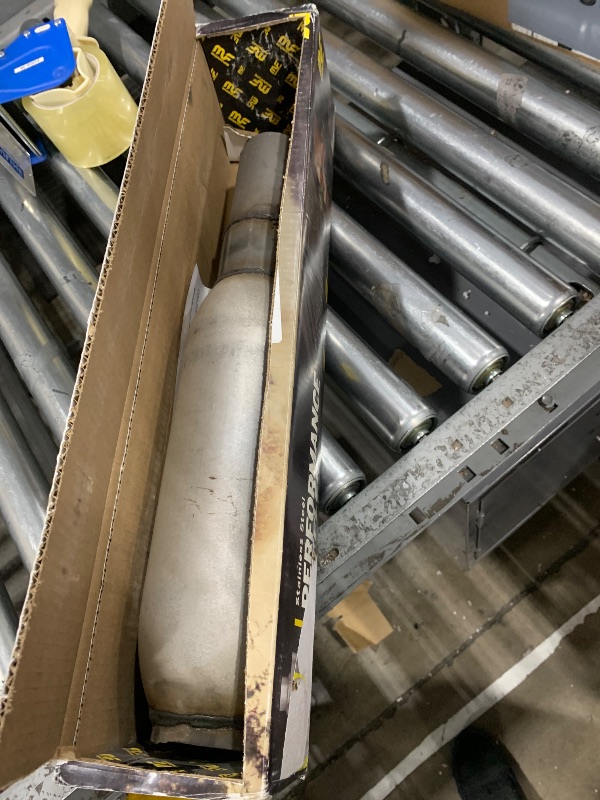 Photo 1 of MagnaFlow Performance Exhaust Muffler 10416: 2.5"/2.5" Inlet/Outlet, 4x4x14" Round, Stainless Steel, Satin Finish