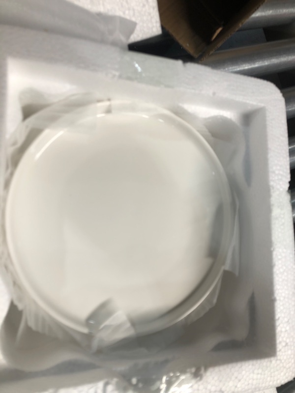 Photo 1 of AISBUGUR Dinner Plates Set of 6,8-inch Ceramic Dessert Plates for Kitchen, Round Salad Plates with Lip Edge, Microwave & Dishwasher Safe, Scratch Resistant, Great Gift, White