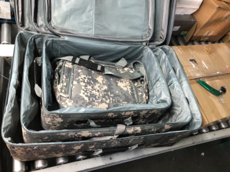 Photo 4 of ***USED - DIRTY - FRAYED***
Rockland Journey Fashion Softside Expandable Upright Luggage, ACU CAMO, 4-Piece Set (14/19/24/28)