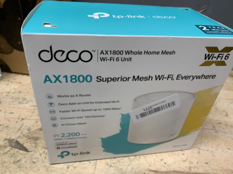 Photo 1 of TP-Link Deco WiFi 6 Mesh WiFi System(Deco X20) - Covers up to 2200 Sq.Ft, Replaces Wireless Internet Routers and Extenders, 1-Pack, White