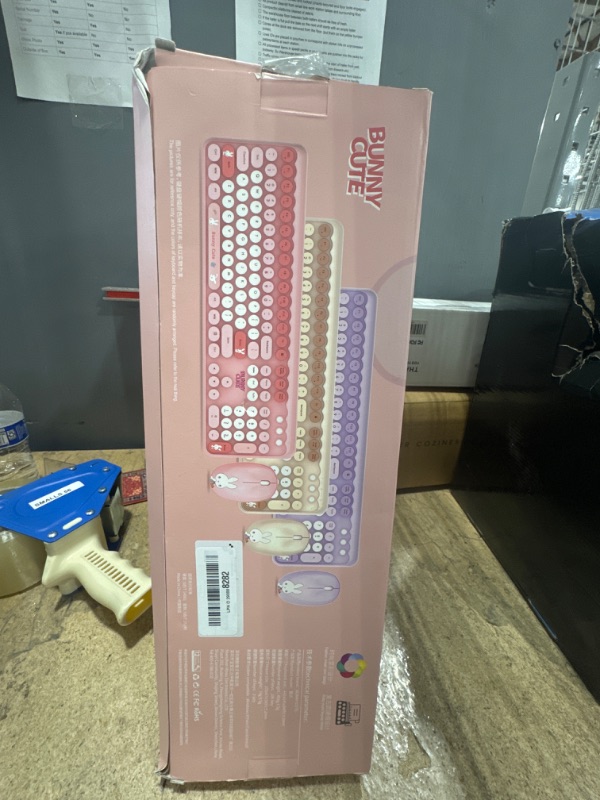 Photo 1 of Wireless Keyboard and Mouse, MOFII Cute Keyboard and Mouse with OTG Adapter, 2.4G Wireless Colorful Keyboard for PC, Mac, Laptop,Tablet,Computer Windows (Brown and White)