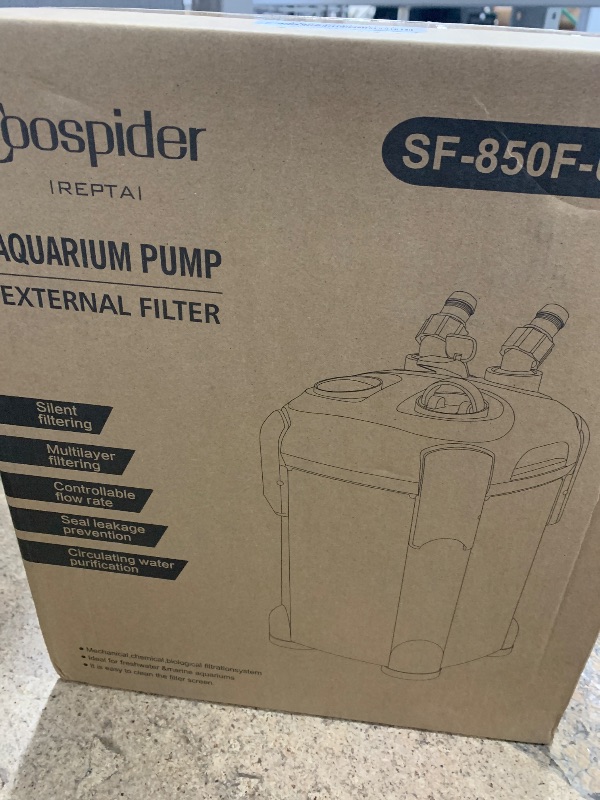 Photo 1 of Aquarium Canister Filter Fish Tank UV Filter Aquarium Green Water Cleaning Machine Ultra Quiet External Turtle Tank Filter with UV Sterilizer for Crystal Clear Water Up to 55 Gallon (225GPH-UV2)