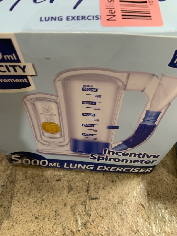 Photo 1 of Incentive Spirometer Adult, Breathing Exercise Device for Lungs, Deep Breathing Trainer for Adults - 5000ml Volume Measurement with Flow Rate Indicator