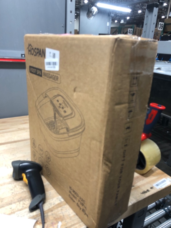 Photo 1 of HOSPAN Collapsible Foot Spa with Heat, Bubble, Red Light, and Temperature Control, Foot Bath Massager with 8 Shiatsu Massage Rollers, Pedicure Foot Spa for Relaxation - FS01A