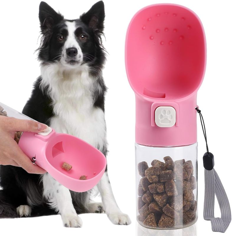 Photo 1 of Colorday Handheld Dog Treat Dispenser Built-in Clicker & Treat Pouch, Hand Feeder for Puppy Training Walking Hiking Traveling (6.7 OZ, Pink)
