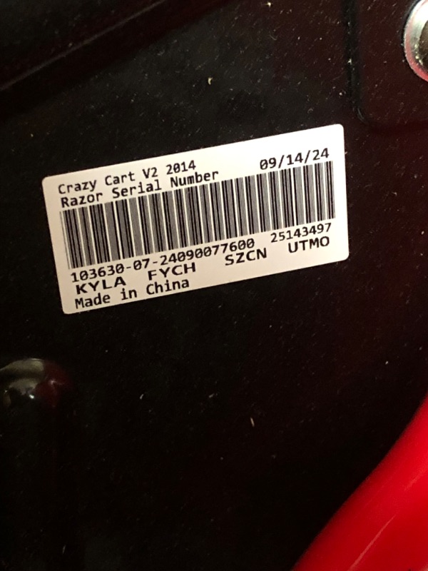 Photo 1 of Razor Crazy Cart Black