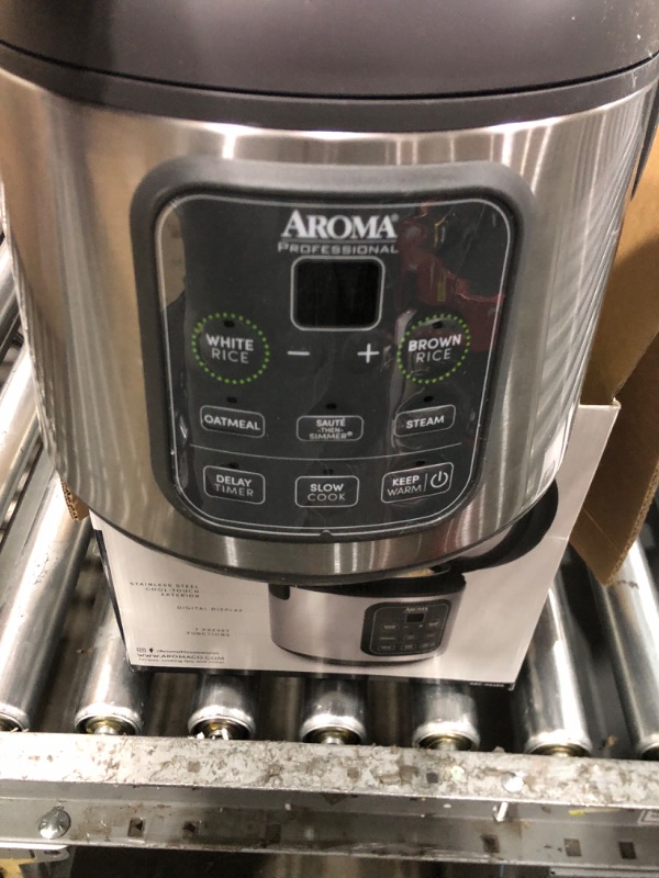 Photo 1 of AROMA Professional Digital Rice Cooker, Multicooker, 4-Cup (Uncooked) / 8-Cup (Cooked), Steamer, Slow Cooker, Grain Cooker, 2Qt, Stainless Steel Exterior, ARC-994SG
