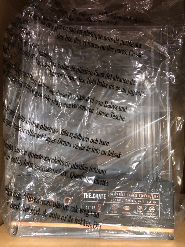 Photo 1 of BINO | Stackable Storage Drawers, Large - 2 Pack, Clear | THE CRATE COLLECTION | Storage Bins With Drawers Bathroom Organizers and Storage Organization and Storage Under Sink Organizer Vanity Cabinet