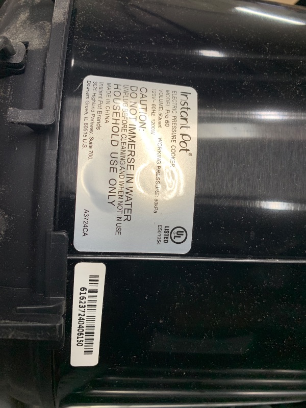 Photo 1 of Instant Pot Pro 10-in-1 Pressure Cooker, Slow Cooker, Rice/Grain Cooker, Steamer, Sauté, Sous Vide, Yogurt Maker, Sterilizer, and Warmer, Includes App With Over 800 Recipes, Black, 6 Quart