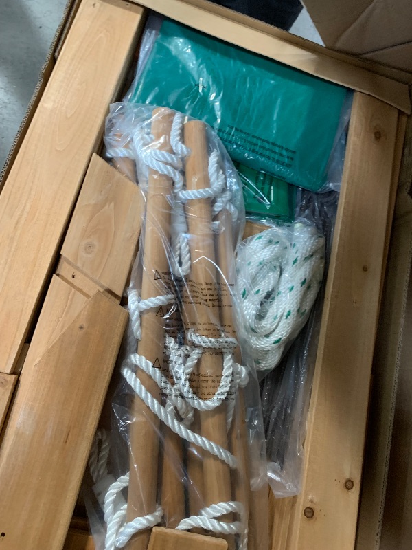 Photo 1 of *BOTH BOXES INCLUDED**Backyard Discovery Mount McKinley All Cedar Wood Swing Set, Playground for All Kids Age 3-10, Rock Wall, Wave Slide, Fort, Double Rock Climber and Rope