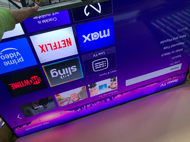 Photo 1 of *POWERS ON** Roku Smart TV – 55-Inch Plus Series 4K QLED RokuTV with Roku Voice Remote Pro, Dolby Vision, Striking 4K Resolution, Automatic Brightness, & Seamless Streaming – Live Local News & Sports