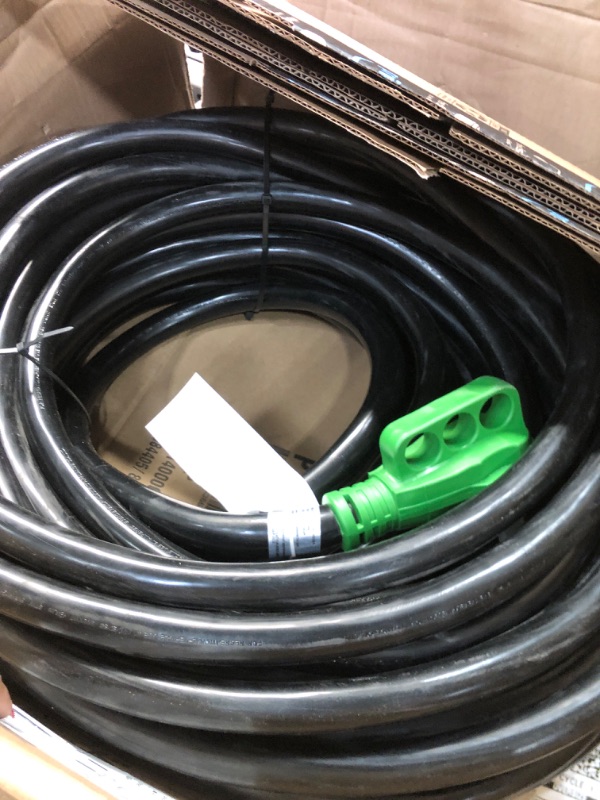 Photo 1 of *UNABLE TO TEST*RVGUARD 50 Amp 100 Foot RV/EV Extension Cord, NEMA 14-50P/R Heavy Duty Extension Cord with LED Power Indicator and Cord Organizer, Green, ETL Listed