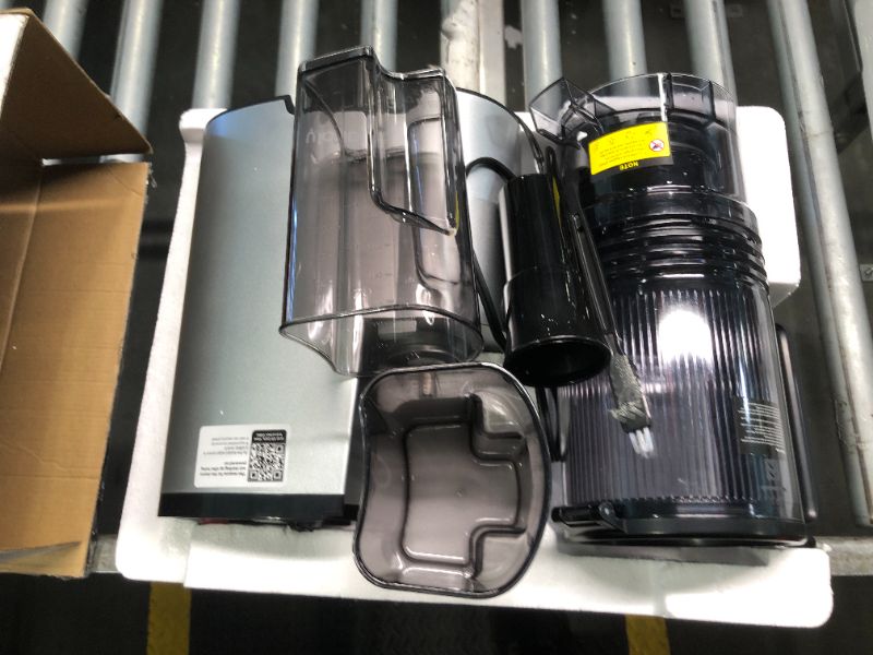 Photo 2 of ***unknown if missing parts for blade parts locking, tested and top parts shaken***Cold Press Juicer, 5.4" Wide Feed Chute Juice Extractor Machine with 400W, High Juice Yield, Slow Masticating Juicer for Whole Vegetables & Fruits