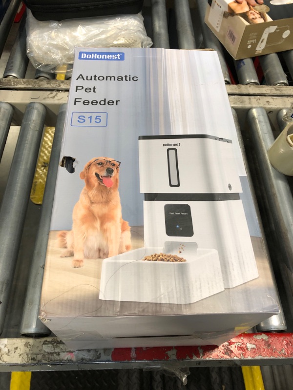 Photo 1 of DoHonest Automatic Dog Feeder with Camera: 5G WiFi Easy Setup 8L Motion Detection Smart Cat Food Dispenser 1080P HD Video Recording 2-Way Audio Timed Pet Feeder App Control Night Vision S15