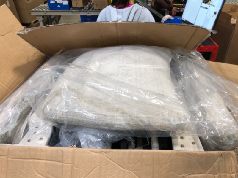 Photo 1 of KISLOT Upholstered Dining Chair with Casters Wingback Modern Side Armless Deskchair with Rollers for Diningroom Bedroom Livingroom Reading Room