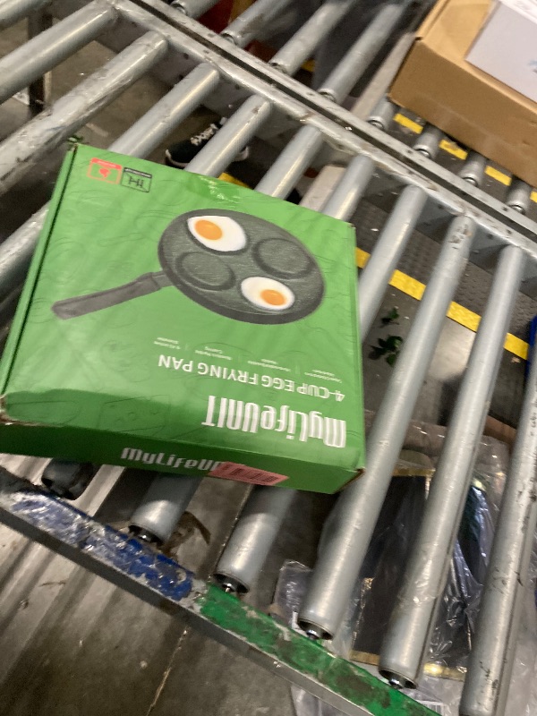 Photo 1 of MyLifeUNIT Egg Frying Pan, 4-Cup Nonstick Fried Egg Pan, Aluminum Egg Cooker Pan with Lid and Spatula