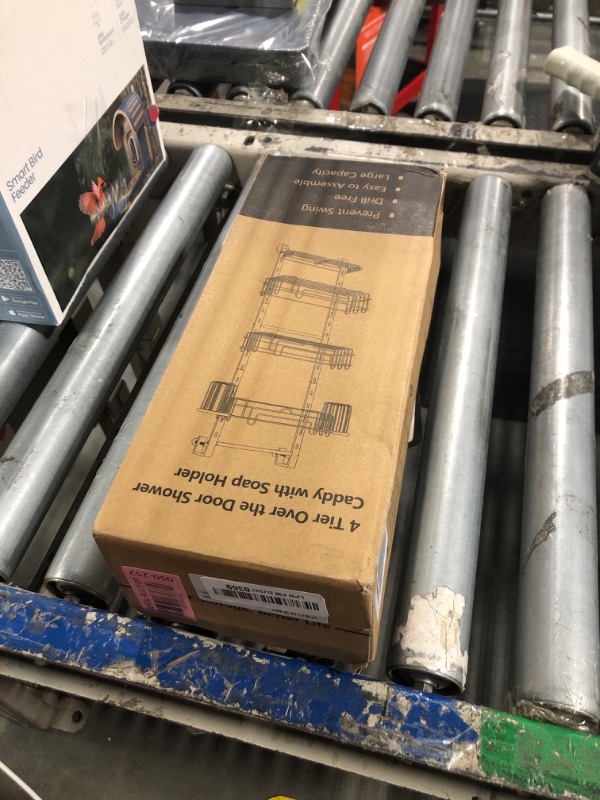 Photo 1 of HapiRm 4 Tier Over the Door Shower Caddy, Hanging Shower Caddy with 22 Hooks and 2 Toothbrush Holders, No Drilling Adjustable Hanging Bathroom Organizer - Black