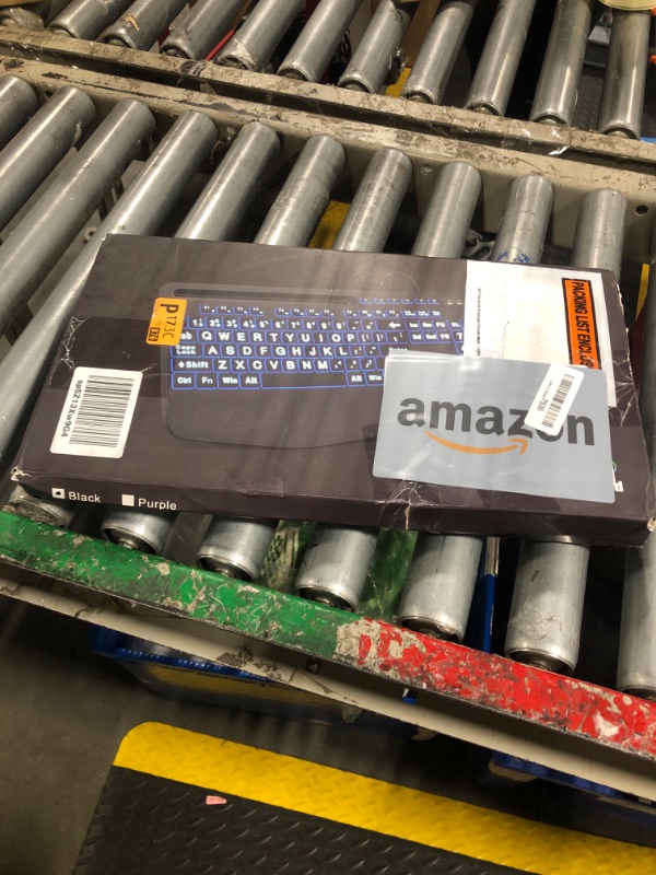 Photo 1 of SABLUTE Large Print Backlit Computer Keyboards, Wired Lighted USB Keyboards with 7-Color Backlit, Wrist Rest, Phone Holder, Easy to Read and Type for Laptop, PC, Windows, Desktop