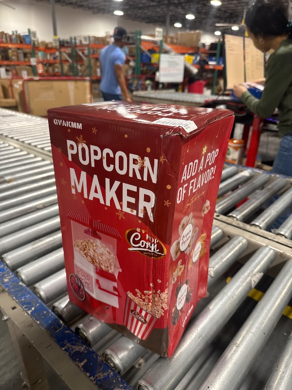 Photo 1 of GVAKMM Popcorn Machine, Hot Air Popcorn Maker Kit Gift Box, Portable Home Popcorn Popper Machine, 10-Cup,Oil-Free,Retro Style,Compact and Cute