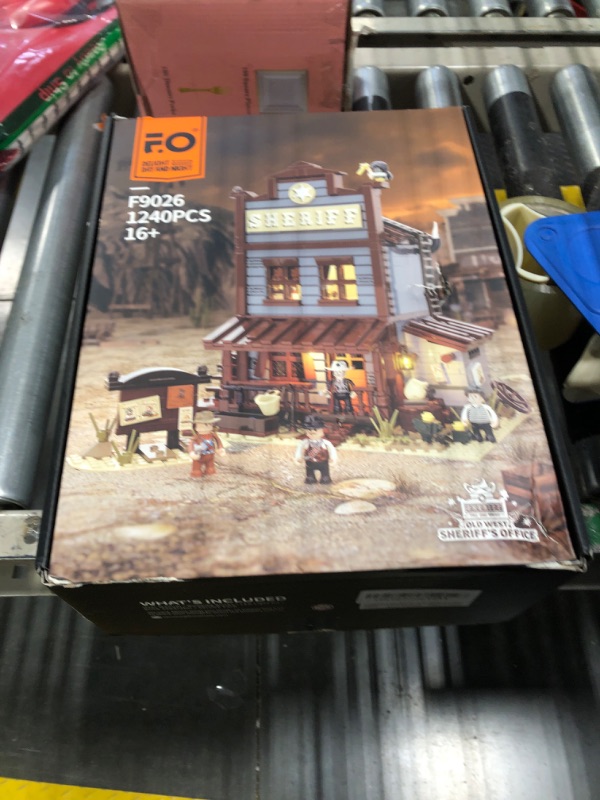Photo 1 of Funwhole Sheriff's-Office Lighting Building-Bricks Set - The Old West Sheriff's Office LED Light Construction Building Model Set 1240 Pcs for Adults and Teen