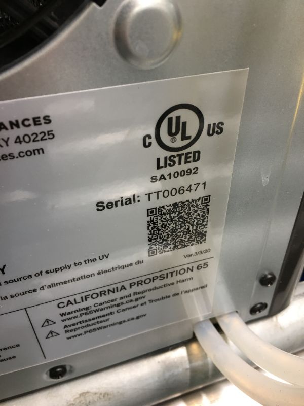 Photo 3 of ***missing ice scoop, item dirty need clean, power turned on, compressor running, unable test for function*** GE Profile Opal 2.0 Countertop Nugget Ice Maker with Side Tank Ice Machine with WiFi Connectivity Smart Home Kitchen Essentials Black Stainless