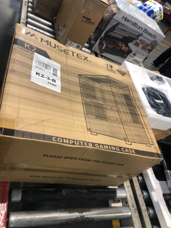 Photo 1 of MUSETEX K2 PC Case, Computer Case 360MM RAD Support, Type-C Black ATX Case for PC, Full-View Dual Tempered Glass Mid Tower PC Case with 3 Non-LED Fans, Desktop Gaming PC Case