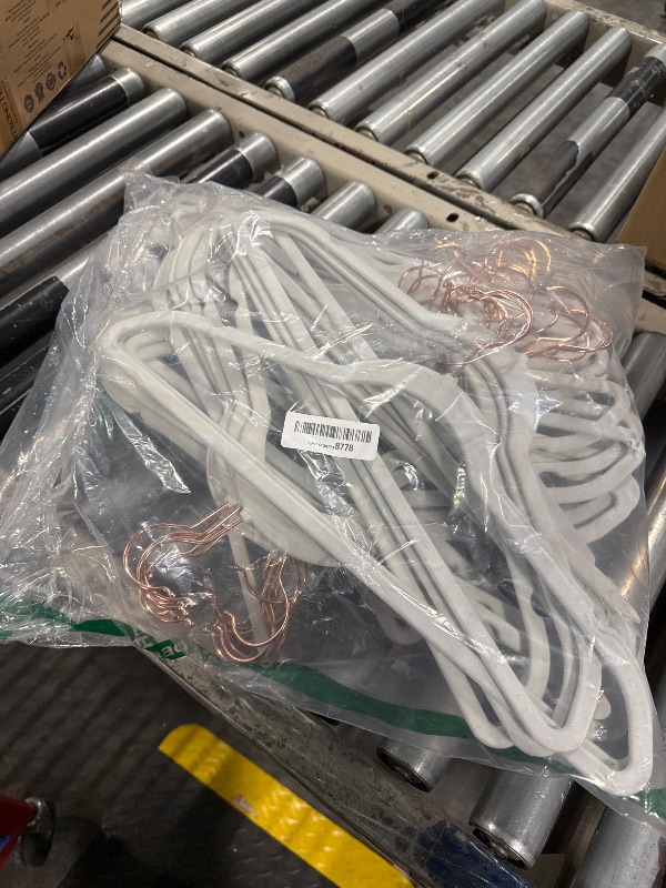 Photo 1 of Smartor White Velvet Hangers - 50 Pack, Felt Hangers Non Slip with Rose Gold Hook, Heavy Duty Felt Hanger Flocked Hangers as Coat Hangers, Suit Hangers, Heavy Duty Clothes Hangers Velvet - White