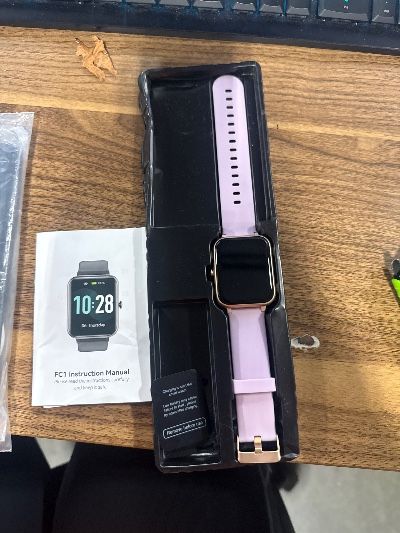 Photo 2 of ***MISSING CHARGER***GRV Smart Watch for iOS and Android Phones (Answer/Make Calls), Watches for Men Women IP68 Waterproof Smartwatch Fitness Tracker Watch with Heart Rate/Sleep Monitor Steps Calories Counter (Violet)