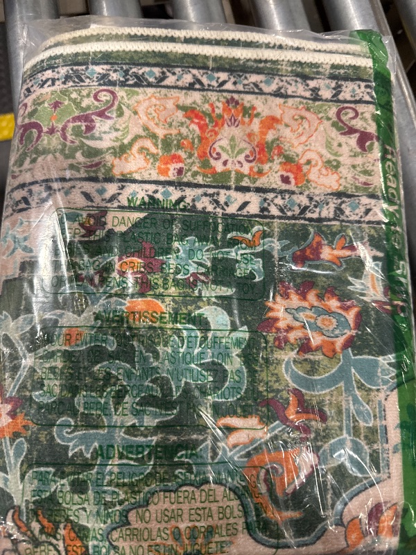 Photo 2 of ***USED**
U'Artlines 2' x 6' Boho Hallway Runner Rug, Non Slip Washable Vintage Farmhouse Kitchen Rug Accent Area Carpet for Entryway Laundry and Living Room (Green)