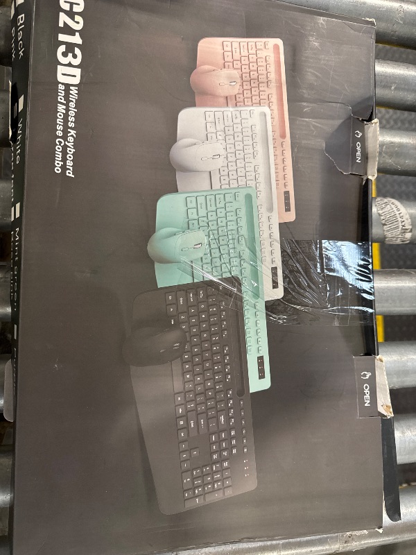 Photo 1 of Wireless Keyboard and Mouse, Wrist Rest, Phone Holder, Batteries Included, 2.4G Lag-Free Ergonomic Keyboards Mouse Combo, Silent Keyboard Cordless Set for Computer, Laptop, PC, Mac, Windows -SABLUTE