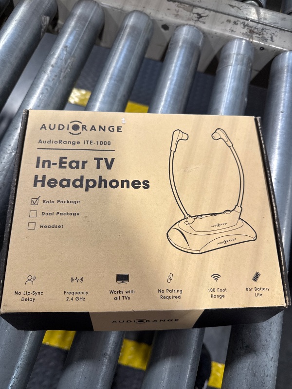 Photo 2 of ?NEW Model? Seniors & Hard of Hearing | Wireless TV Headset by AudioRange | Delay-Free, Lightweight, Comfortable, Rechargeable In-Ear Headphones for TV Watching, Television Amplifier, RF Headphones