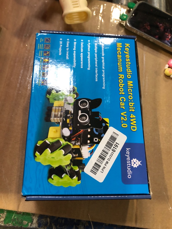 Photo 1 of KEYESTUDIO Microbit V2 Robot Car 4WD Mecanum Robotics Kit for Teens Adults